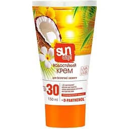 Водостійкий крем Sun Day для безпечної засмаги SPF-30, 150 мл