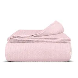 Плед-покривало Cosas Petal Knitted Braid косичка 200х220 см пудровий (Blanket_11-1Petal_KnittedBraid_200x220)