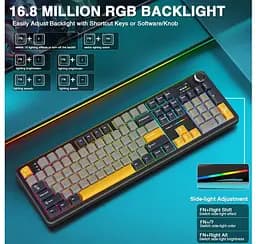 Клавиатура игровая механическая AULA F-108-Pro Wireless Gasket Keyboard Reaper switch, 2.4G, BT, Black - мініатюра 11