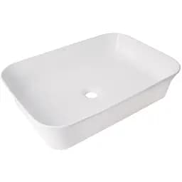 Раковина накладная Qtap Virgo N 560х380х130 мм, White, прямоугольная, без донного клапана QT18116308W