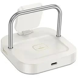 Бездротовий ЗП HOCO CQ16A Astute 3-in-1 desktop charger+watch charger молочно-білий