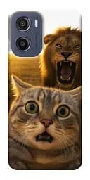 Чохол Demsky Shocked cat and lion для Motorola Moto G05