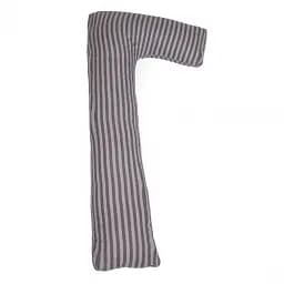 Подушка для вагітних та відпочинку MirSon Г-подібна №5001 Color Line Stripe Gray 140х40х20 см сіра (2200010969528)
