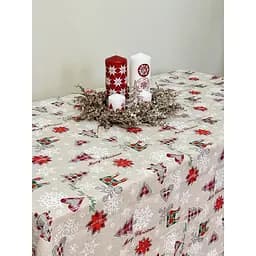Скатерть Ecotton Новогодние игрушки рогожка 220х150 см (24205)