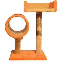 Дряпка Пухнастики з диваном і тунелем руда (К-1)