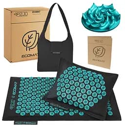 Коврик акупунктурный с подушкой 4FIZJO Eco Mat Аппликатор Кузнецова 4FJ0421 Black/Blue (P-5907739316684)