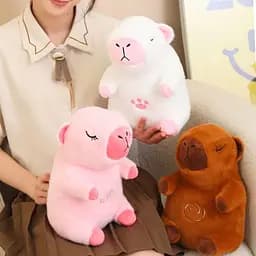 Рожевий Інтерактивна дихаюча Капібара Snuggle Pulse CapyBuddy 30 см м'яка плюшева іграшка - мініатюра 3