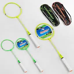 Бадмінтон C 44600 TK Sport, воланчик та 2 ракетки в чохлі (6900067446008) МІКС