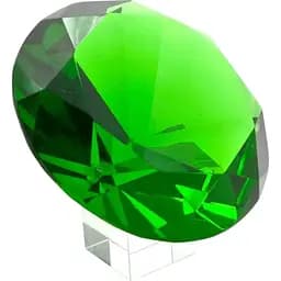 Кришталевий кристал на підставці зелений 12 см