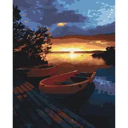 Картина по номерам Brushme Красивый закат на озере 40x50 см
