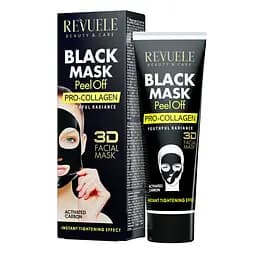 Черная маска-пленка с про-коллагеном для лица Revuele 80 мл