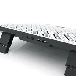 Підставка під ноутбук IceCoorel A17, 10-15.6", 6 * 80mm 1800±10% RPM, корпус пластик + алюміній, 2xUSB 2.0, 366x256x23mm, RGB, Box, Q20 - мініатюра 3