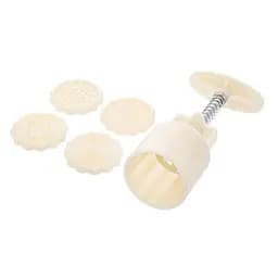 Плунжер кондитерский для печенья и мастики круг + 4 насадки, Kitchen Master Белый 86278