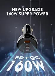 Зарядний пристрій для авто Ldnio c102 160 W 2 USB-С + 1 USB-A 3 port car charger адаптер швидкого заряджання - мініатюра 2