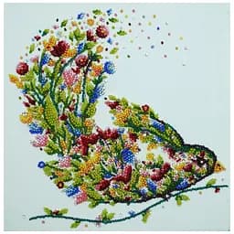 Набор-миди для вышивки бисером "Поющая птичка" AMB-094 на натуральном полотне