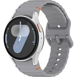Силіконовий ремінець BeCover Ribbed Tape для Samsung Galaxy Watch (20 mm) 3 41 mm/4 40mm-44mm/5 40-44mm/6 40-44mm/7 40-44mm Gray (712042)