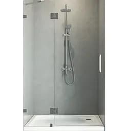 Дверь в нишу Koer SR SD04-120x200-TR-07 прозрачное стекло Easy Clean 10 мм, graphite KR5388, универсальная, прозрачная, графит