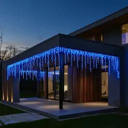 Уличная гирлянда Бахрома GarlandoPro 25 м 405 LED белая проволока Синяя 25MWBL