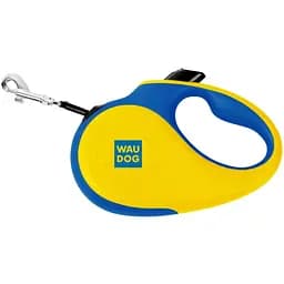 Повідець-рулетка для собак Waudog R-leash, малюнок Colors of freedom, M, до 25 кг, 5 м, світловідбивна стрічка - мініатюра 2