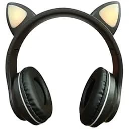 Навушники бездротові Cat ear VZV-28M Bluetooth LED з котячими вушками чорні