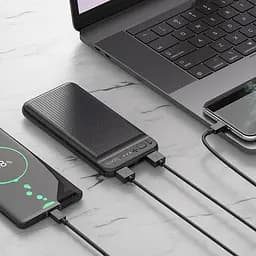 Зовнішній акумулятор Hoco J52 New Joy 10000 mAh акб чорний портативний - мініатюра 4