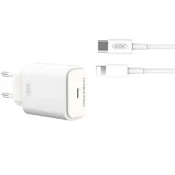 Мережевий зарядний пристрій XO L90B EU PD20W Light fast home charger with Lightning cable Білий - мініатюра 3