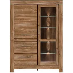 Пенал-витрина ВМК Герман REG1W1D2S/16/12 с подсветкой Дуб стерлинг (GRB-1695)