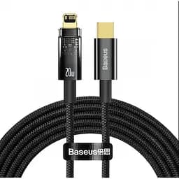 Кабель Baseus Explorer Series Auto Power-Off Fast Charging Data Cable Type-C to Lightning 20W 2 м Чорний