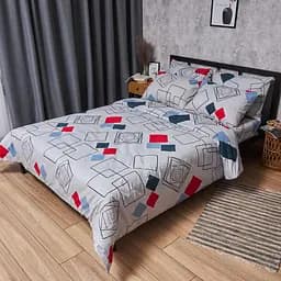 Комплект постельного белья Moon&Star Бязь Gold Люкс Urban Grid King Size 220x240 наволочки 4х50х70