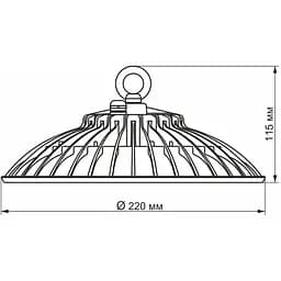 LED світильник Videx High Bay 50W 5000K підвісний (VL-HBe-505W) - мініатюра 4