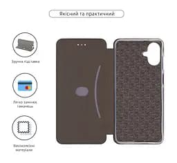 Чехол-книжка для Samsung Galaxy A07 4G (A075), G-Case, черный, кожаный чехол-книжка из экокожи (PU) и TPU, с магнитом, с подставкой и вместительным кардхолдером, противоударный, защита всего корпуса, ArmorStandart (ARM86534) - мініатюра 3