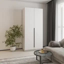 Шафа 2-дверна MebelStar Оскар ДСП BG, комплект полиць 100x52x220 см Аляска білий (MBS-4502)