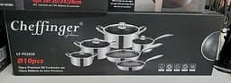 Набір посуду Cheffinger cf-ps1010 антипригарне покриття нержавіюча сталь 10 предметів - мініатюра 6