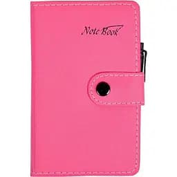 Блокнот Bambi 15x9см с ручкой в ​​обложке кож/зам клетка 6360 темно-розовый      