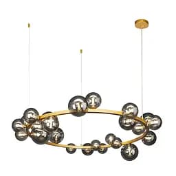 Люстра Levistella 918LP267-24 DDG+BK, 24 плафона G9, метал, скло, золотий, чорний, сучасний стиль, потолочна - мініатюра 2
