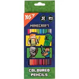 Олівці кольорові Yes Minecraft. Heroes двосторонні 12 шт. 24 кольори (290744)