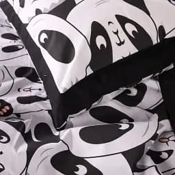 Підковдра MirSon Бязь 17-4850 Panda 110 x 140 см чорно-біла (2200009584695) - мініатюра 4