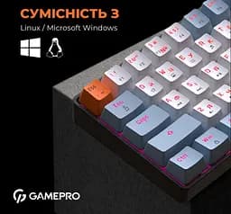 Клавіатура ігрова механічна GamePro GPMK-130R Black USB Hot-Swap Outemu Red Swich - мініатюра 4