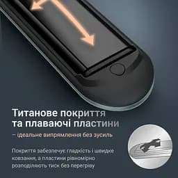 Випрямляч Rowenta Thermoglide, температурних режимів 5, 150-230С, іонізація, титан, світло-зелений - мініатюра 6