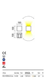 Бра вуличне VARY AP LED 2x6W IP54 SW 3000K (5.1.2) Redo 90172 - мініатюра 3