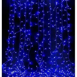 LED гірлянда Водоспад 3х2м від мережі 400 світлодіодів Довговічна різдвяна гірлянда-штора для святкового декору будинку Синя