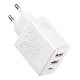 Зарядное устройство адаптер питания на 3 порта Baseus Cube GaN5 2U+C 30 W белый