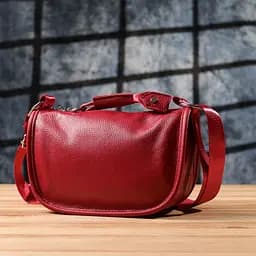 Яскрава сумка для жінок із натуральної шкіри Vintage 23000 червона - мініатюра 10