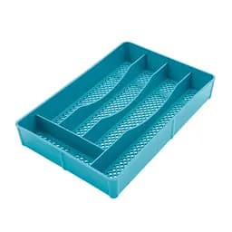 Лоток для столовых приборов с 5 отделениями пластиковый 32 × 22 × 5,5 см Бирюзовый 88027