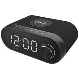 Портативна акустика-настільний годинник Yison with Qi Charger LED Clock WS-4