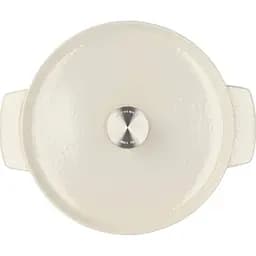 Каструля KitchenAid Cast Iron чавунна з кришкою 26 см 5.2 л мигдальний крем (CC006059-001) - мініатюра 2