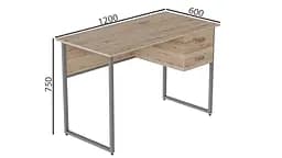 Комп'ютерний стіл Ferrum-decor Таккота 75x120x60 сірий ДСП Дуб Артізан 32мм (FRD-102318) - мініатюра 2