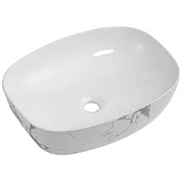 Раковина накладная Qtap Robin Marble, прямоугольная, с донным клапаном QT04116302MR