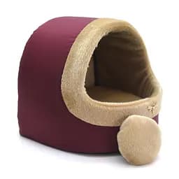 Будка для котів та собак Zoo-hunt Хутро бордове №2 425х375х375 мм (ZH26785344-1)
