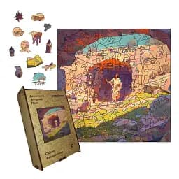 Деревянный фигурный пазл Свет Воскресения, А1, Картонная коробка 500+ элементов